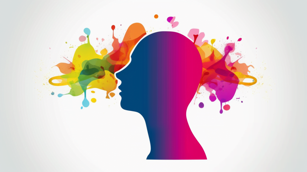 Chat-GPT für Unternehmen - Ein abstrakter farbiger Kopf